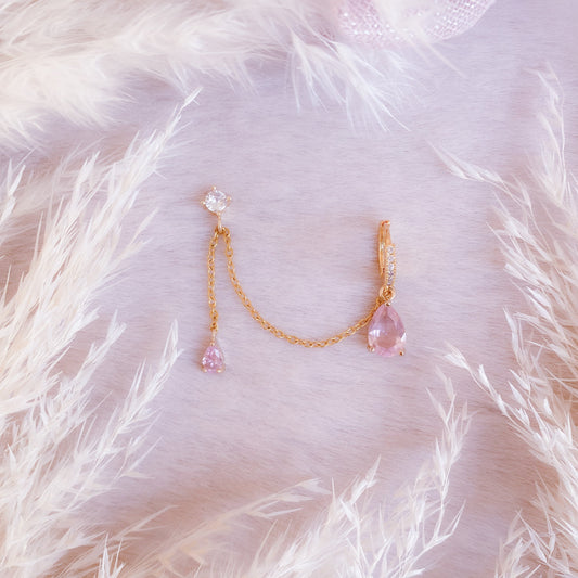 Double Chain Helix Teardrop Hoop