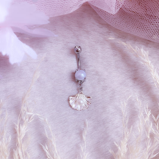Pearl Seashell Belly Button Bar