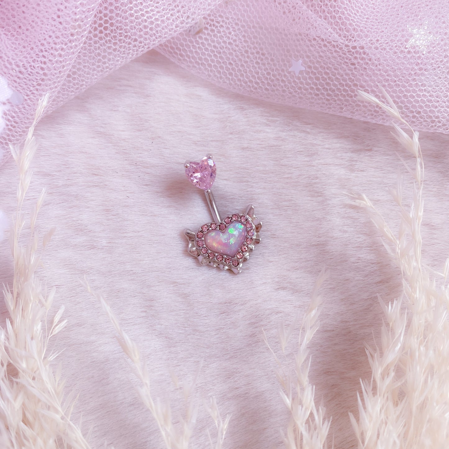 Fantasy Heart Belly Button Bar