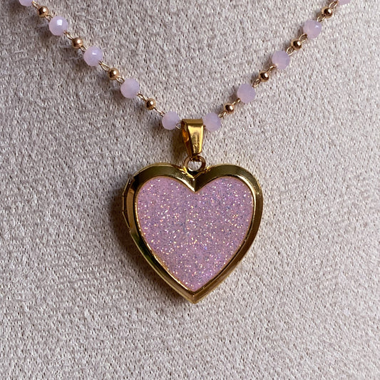 Glitter Memory Locket Necklace