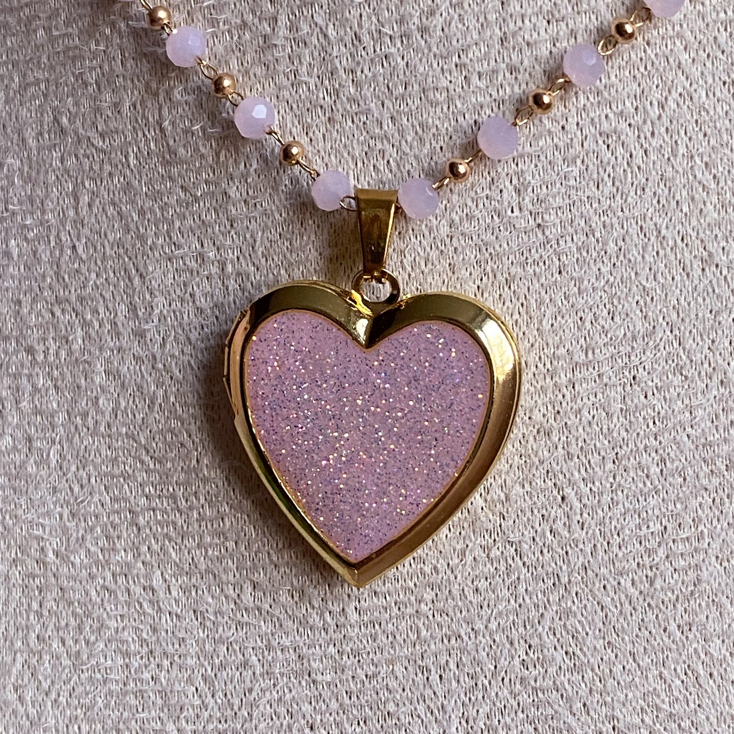 Glitter Memory Locket Necklace