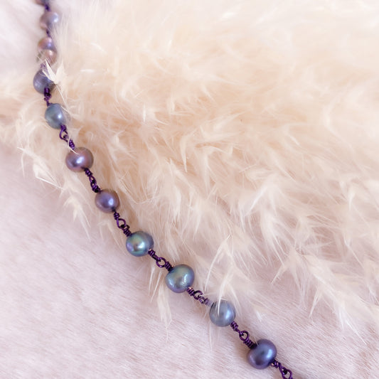 Gothic Winged Heart Pearl Choker