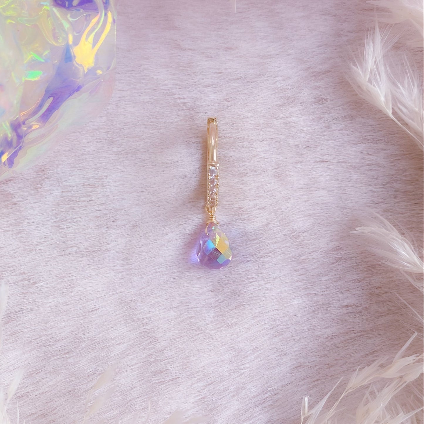 Royal Ball Teardrop Hoop