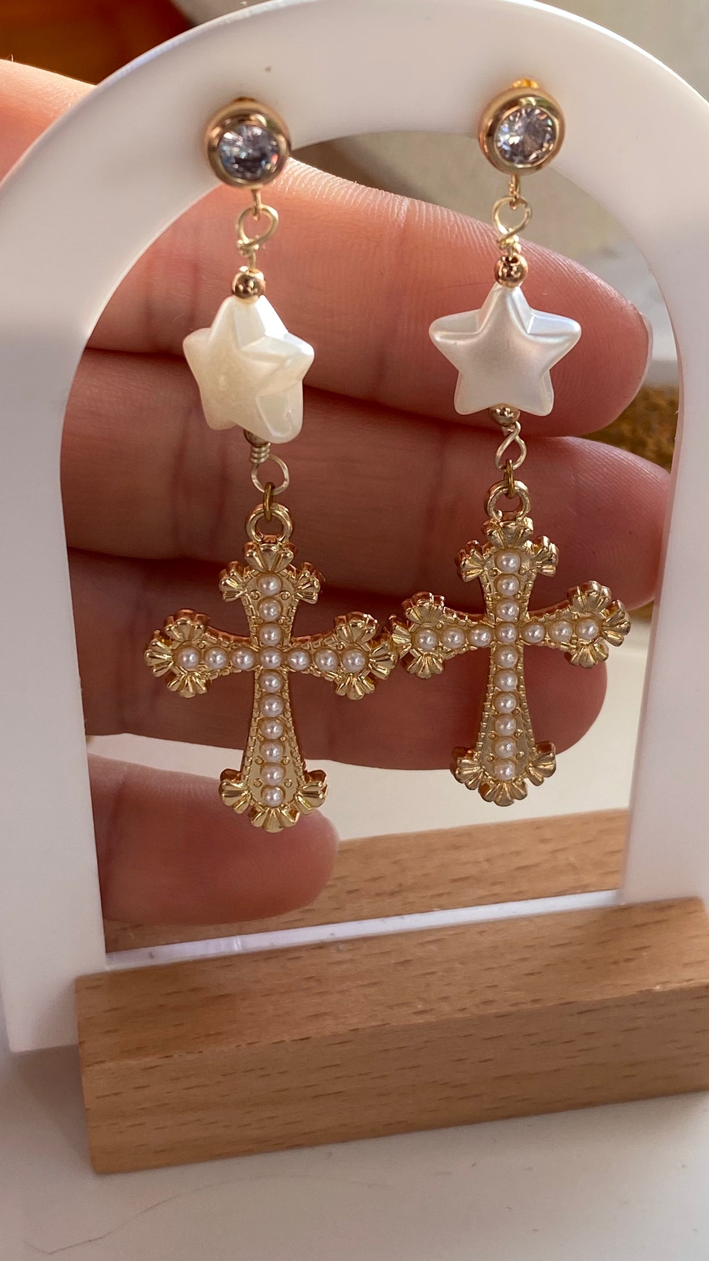 Gothic Cross Earrings (Pair - Custom)