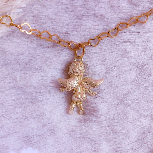 Cheeky Cherub Heart Necklace