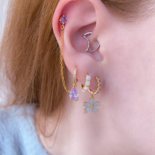 Helix Chain Teardrop Hoop