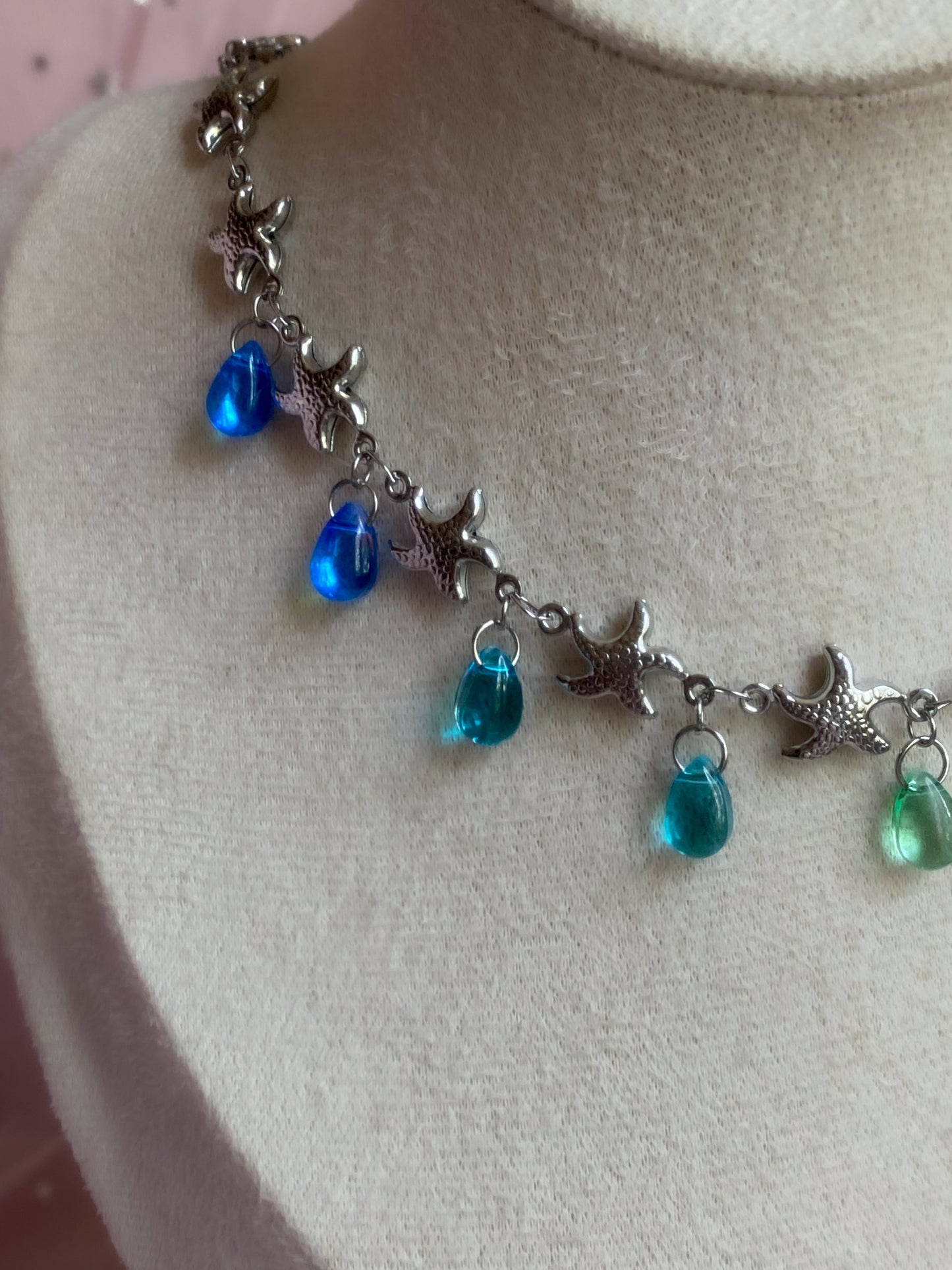 Under The Sea Choker | Blue Teardrop Seashells