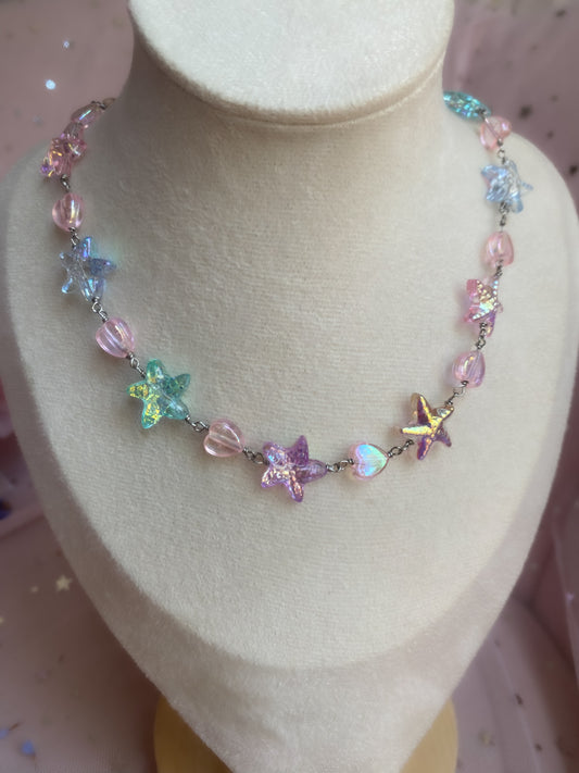 Mermaid Starlight Necklace | Iridescent Starfish Necklace