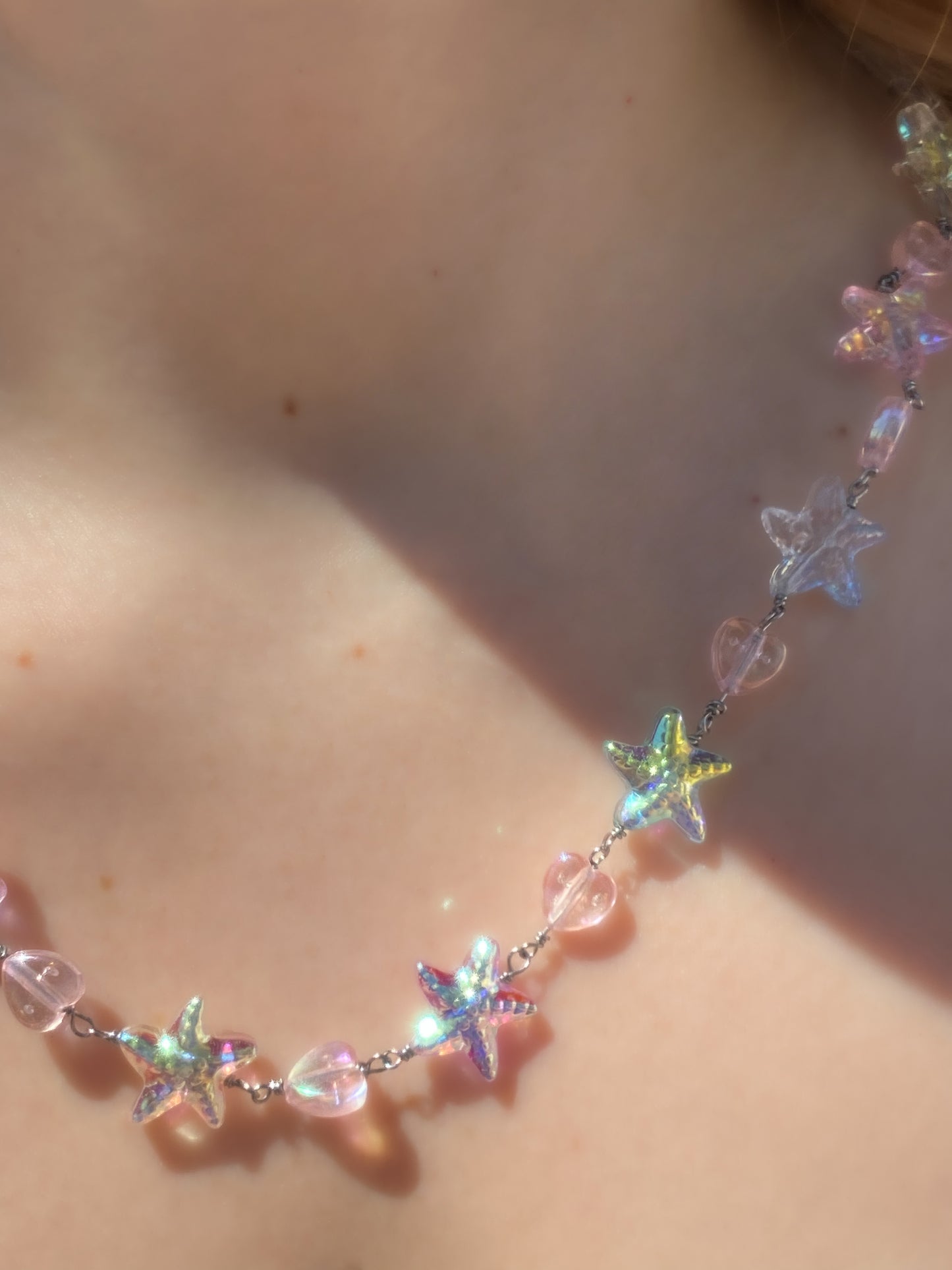 Mermaid Starlight Necklace | Iridescent Starfish Necklace