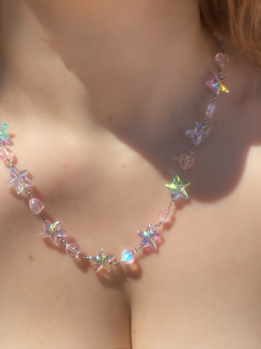 Mermaid Starlight Necklace | Iridescent Starfish Necklace