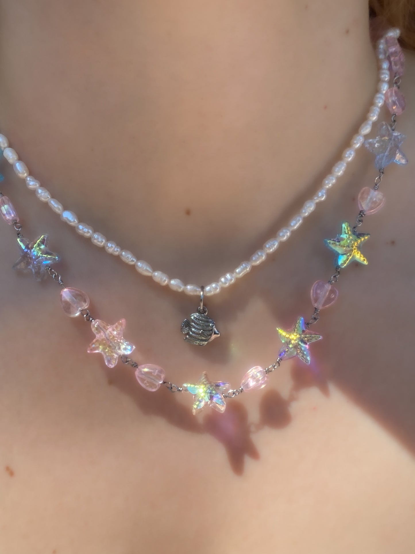 Mermaid Starlight Necklace | Iridescent Starfish Necklace