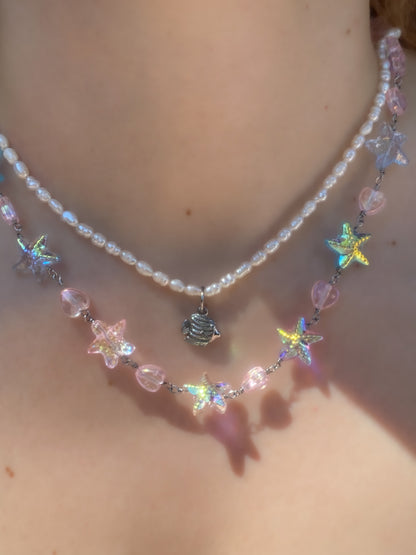Mermaid Starlight Necklace | Iridescent Starfish Necklace