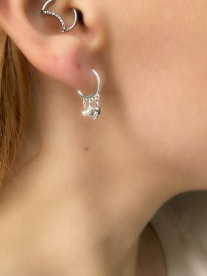 Sea Treasures Hoop Earrings | Ocean Hoops with Shell, Starfish & Pearl Earrings