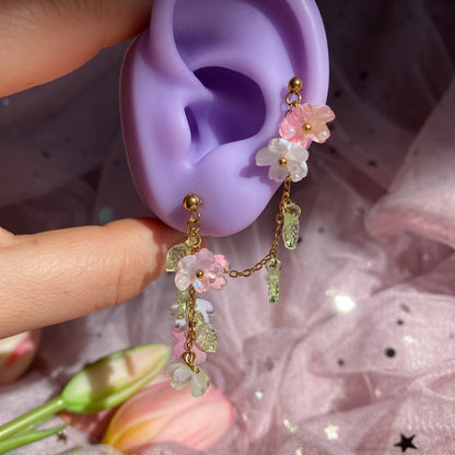 Floral Cascade Double Earring