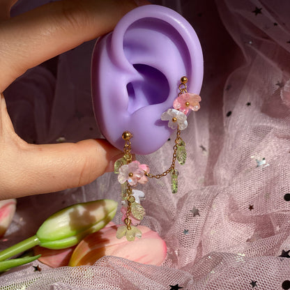 Floral Cascade Double Earring