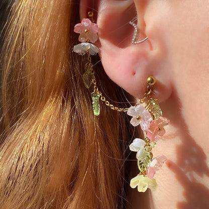 Floral Cascade Double Earring