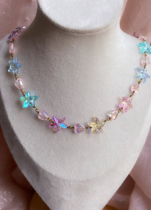 Mermaid Starlight Necklace | Iridescent Starfish Necklace