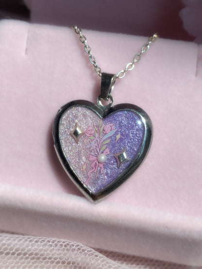 Fairy Bouquet Ombré Memory Locket Necklace