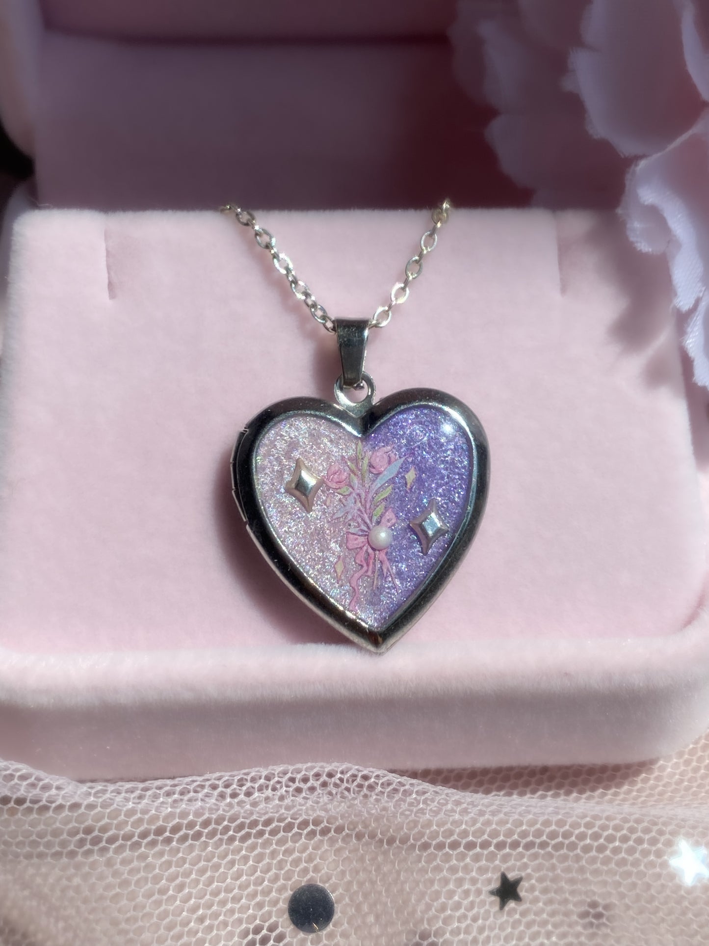 Fairy Bouquet Ombré Memory Locket Necklace