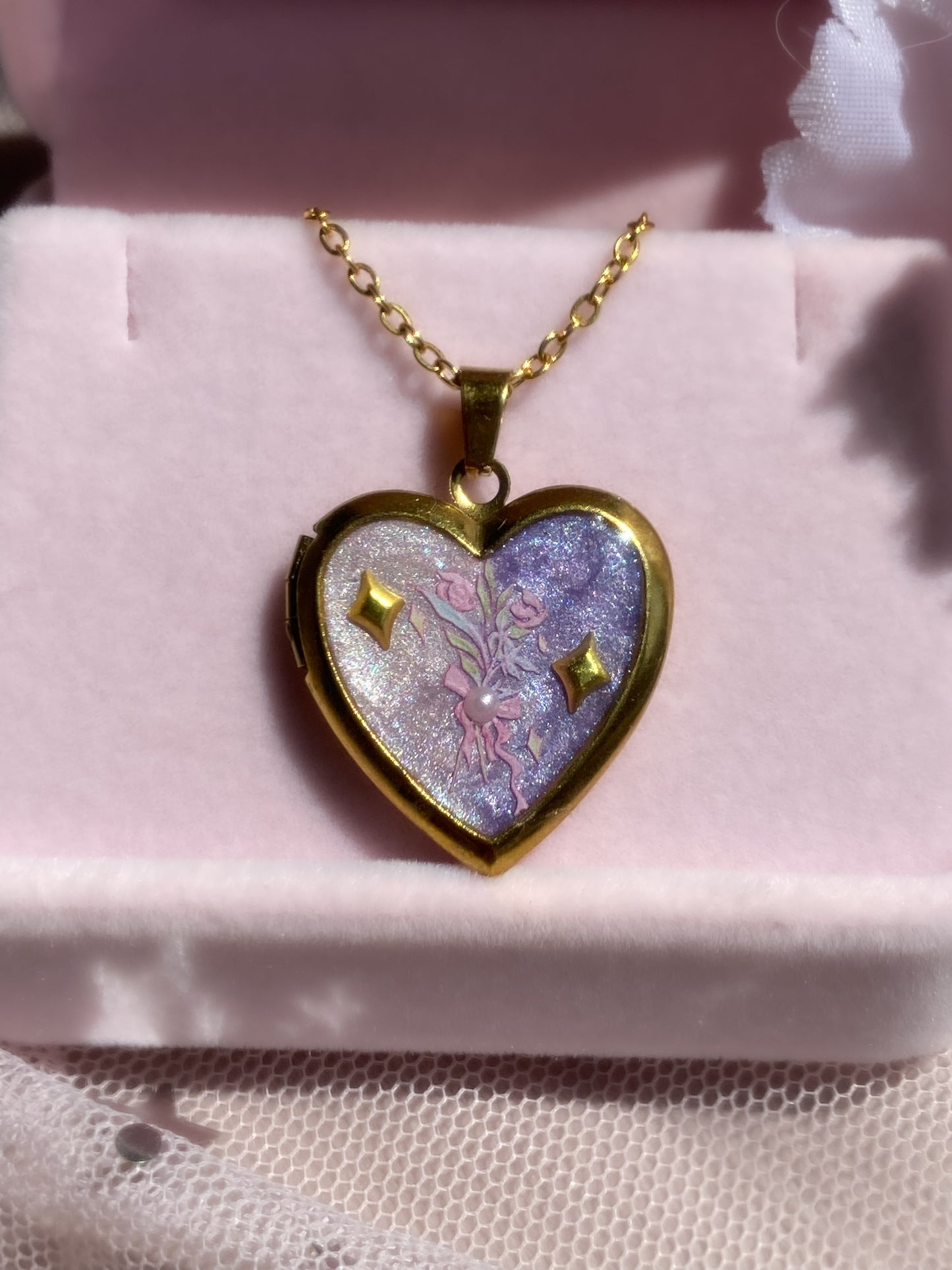 Fairy Bouquet Ombré Memory Locket Necklace