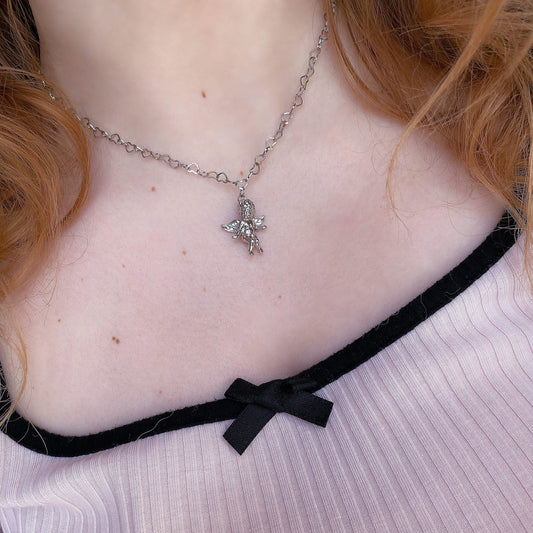 Cheeky Cherub Heart Necklace