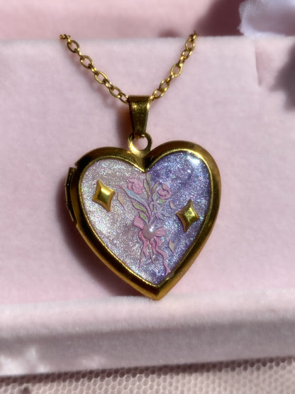 Fairy Bouquet Ombré Memory Locket Necklace