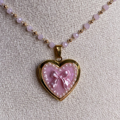 Bow Memory Locket Necklace