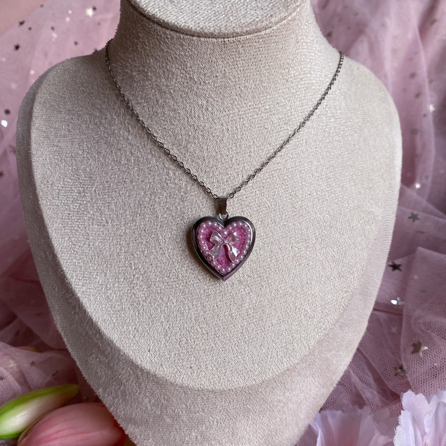 Bow Memory Locket Necklace