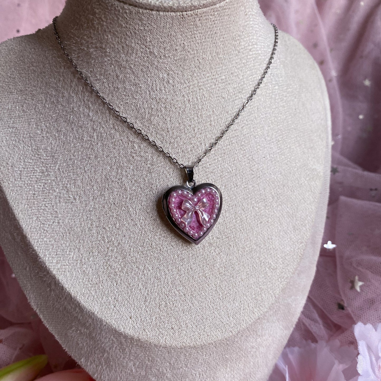 Bow Memory Locket Necklace