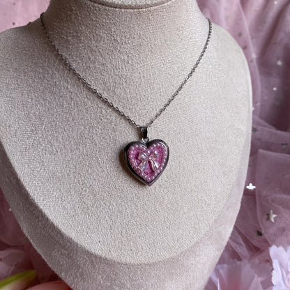 Bow Memory Locket Necklace