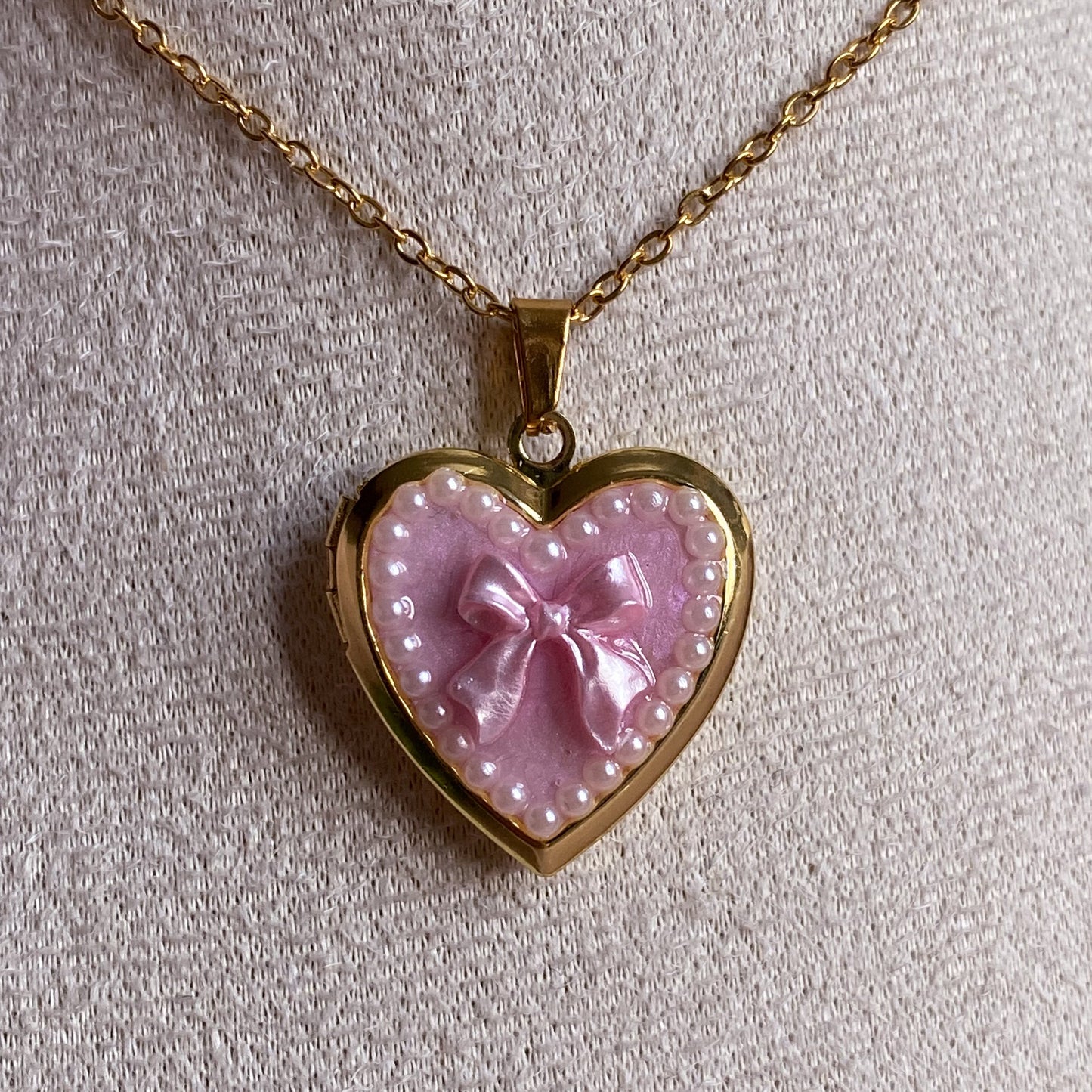 Bow Memory Locket Necklace