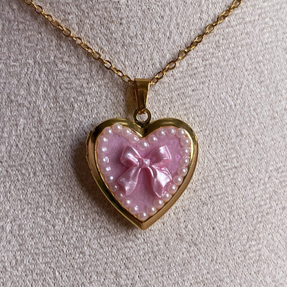 Bow Memory Locket Necklace