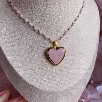 Glitter Memory Locket Necklace