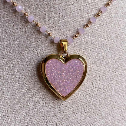 Glitter Memory Locket Necklace