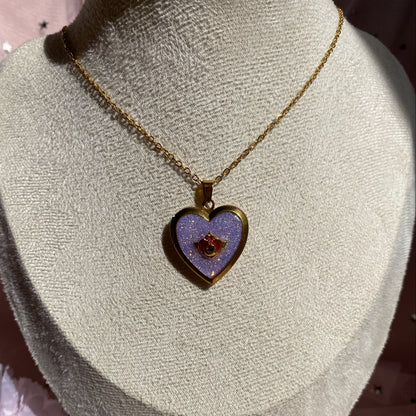 Twilight Wish Memory Locket Necklace | Heart Photo Locket with Crystal