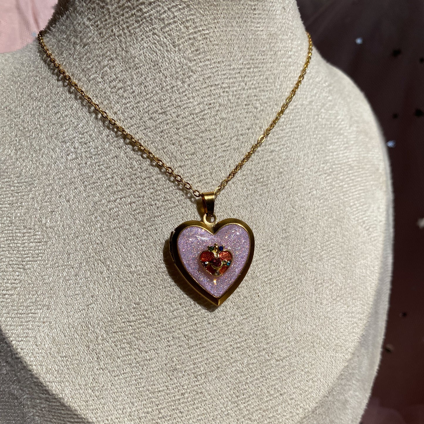 Moonbeam Wish Locket Necklace | Celestial Photo Locket Pendant
