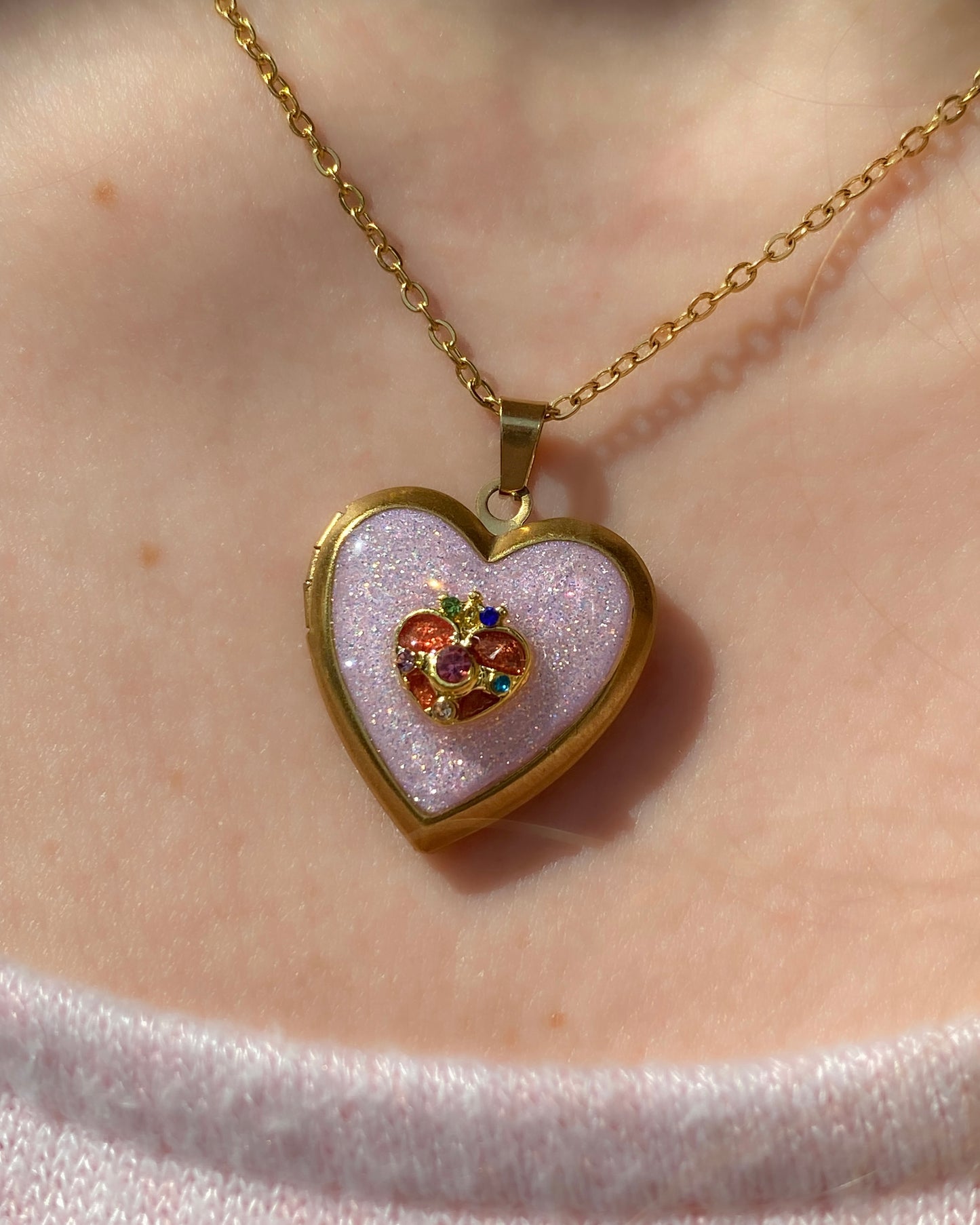 Moonbeam Wish Locket Necklace | Celestial Photo Locket Pendant