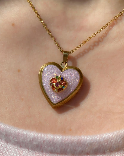 Moonbeam Wish Locket Necklace | Celestial Photo Locket Pendant