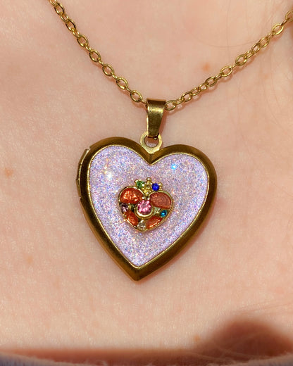 Moonbeam Wish Locket Necklace | Celestial Photo Locket Pendant