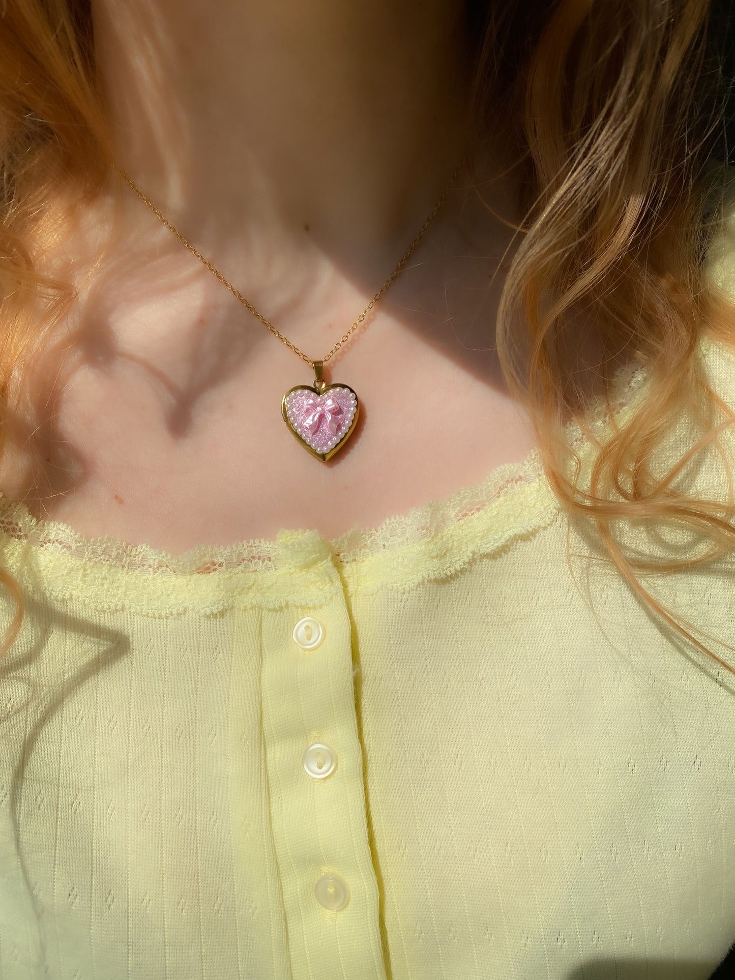 Princess Bow Memory Locket Necklace