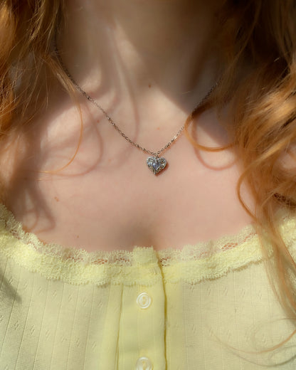 Guardian Angel Winged Heart Necklace - Crystal Heart Pendant with Zirconia | Gift for Her