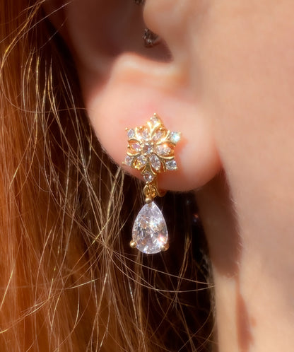 Snowflake Teardrop Earring