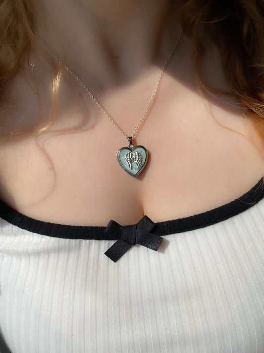 You Are My Angel Memory Locket Necklace | Heart Photo Locket