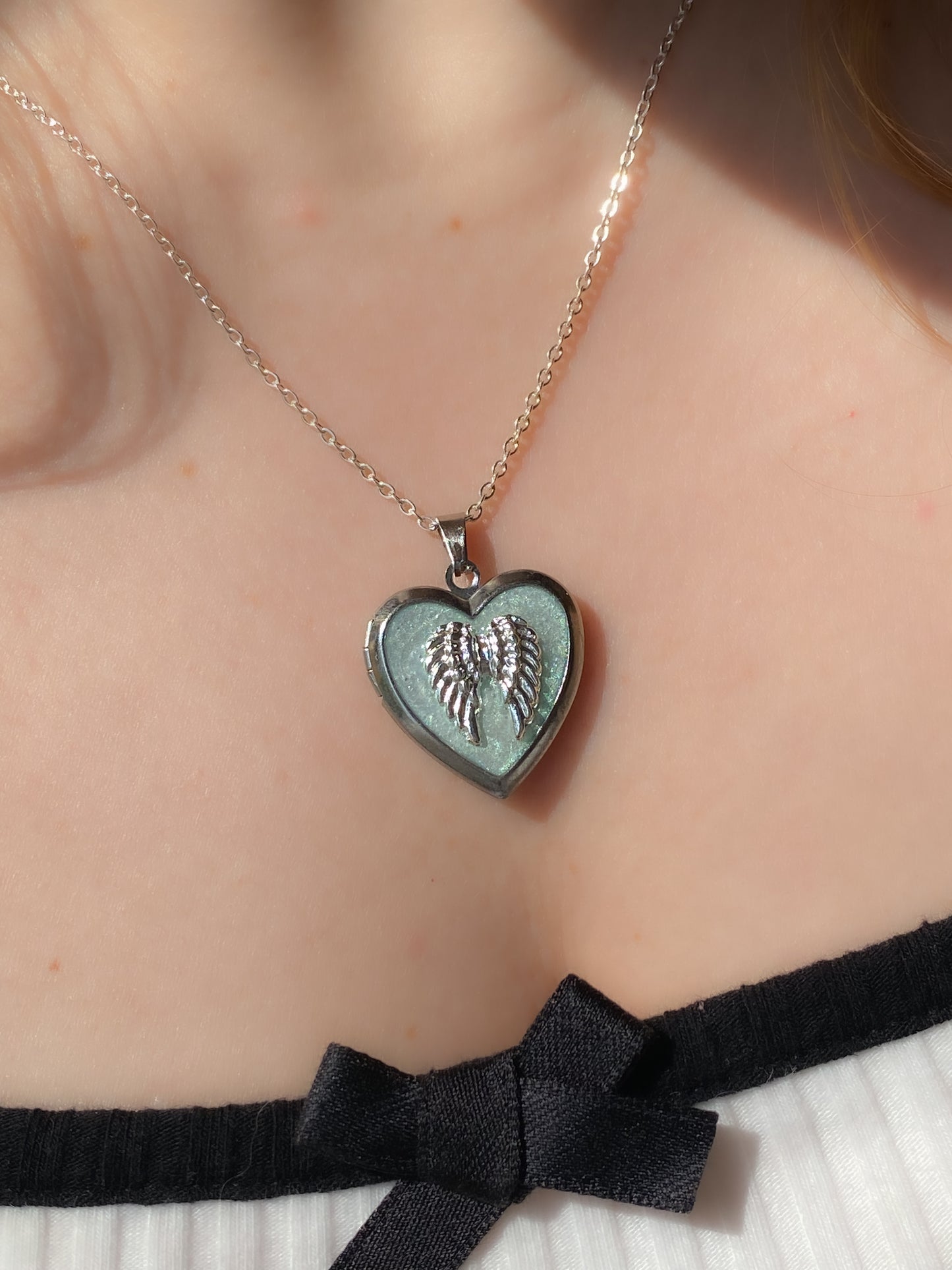 You Are My Angel Memory Locket Necklace | Heart Photo Locket