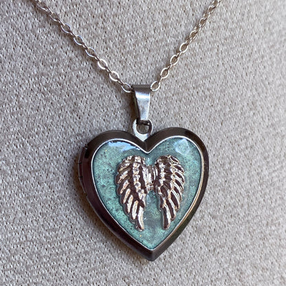 You Are My Angel Memory Locket Necklace | Heart Photo Locket