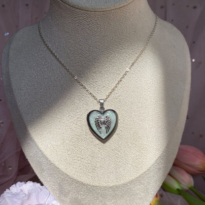 You Are My Angel Memory Locket Necklace | Heart Photo Locket
