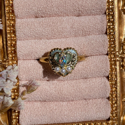 Midnight Wish Heart Ring | Glitter Ring