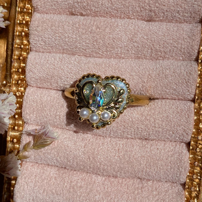 Midnight Wish Heart Ring | Glitter Ring