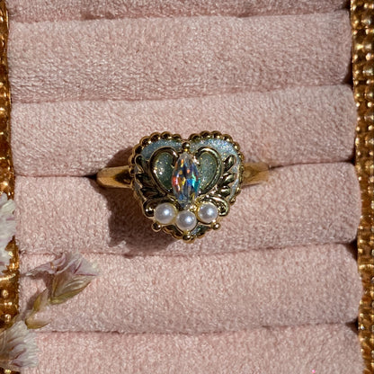 Midnight Wish Heart Ring | Glitter Ring