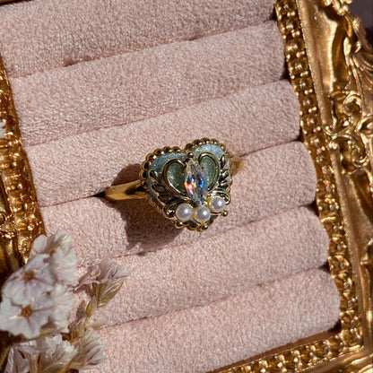 Midnight Wish Heart Ring | Glitter Ring